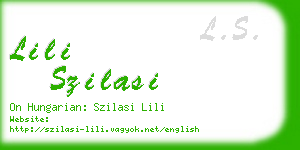 lili szilasi business card